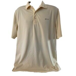 Greg Norman Play Dry Shark Fasso Elba Five Iron Mens Polo Shirt Light Yellow MD